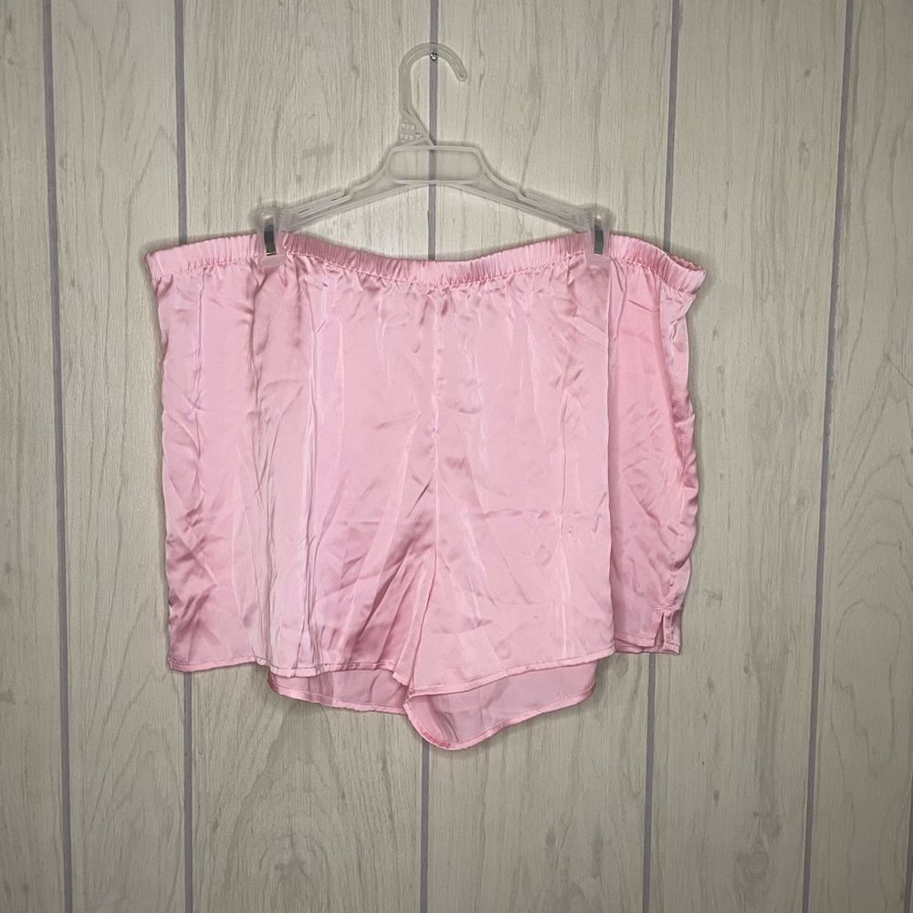 Stars Above Pink Satin Women's Pajama Shorts NWOT